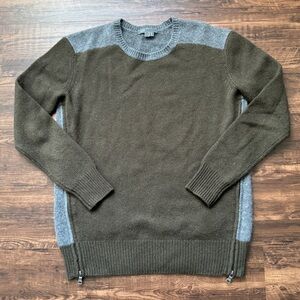 Vince Cashmere & Wool Blend Olive and Grey Sweater